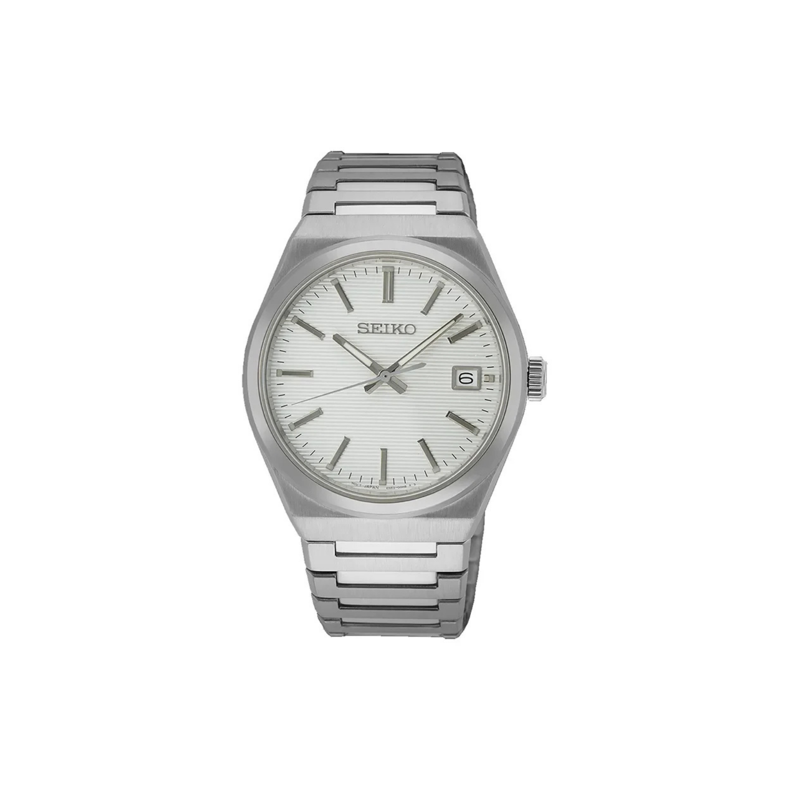 Seiko SUR553P1 herre klassisk klokke med lys tallskive.