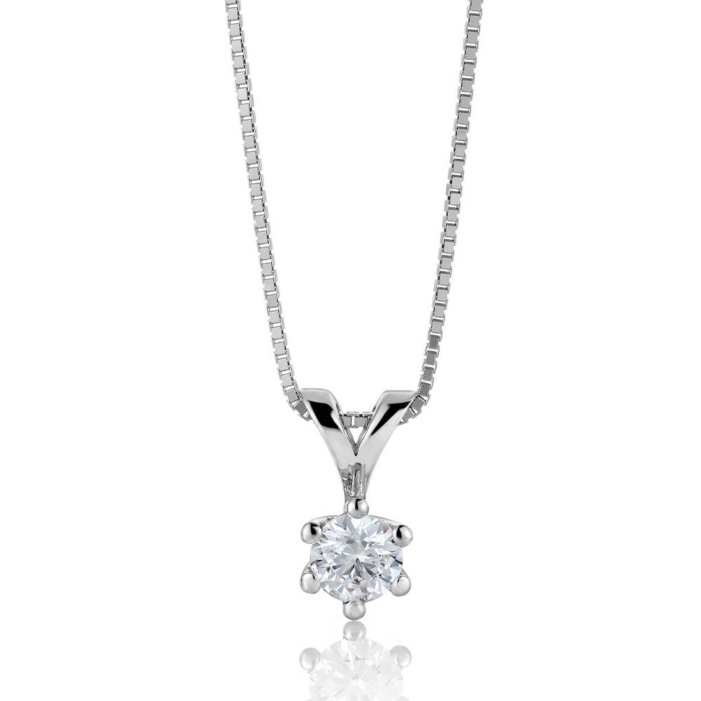 Anheng Margrete 14k hvitt gull