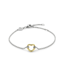 Hjertearmbånd i forgylt sølv