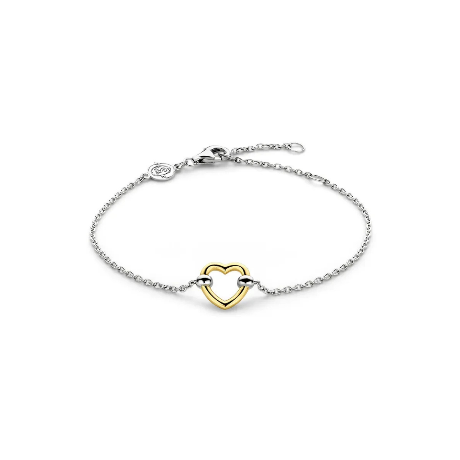Hjertearmbånd i forgylt sølv