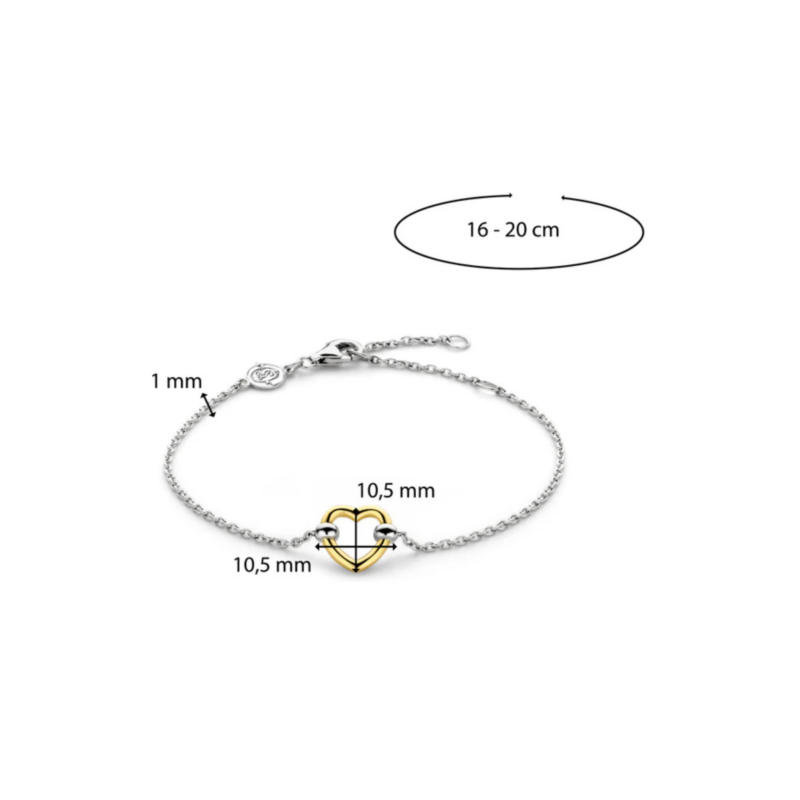 Hjertearmbånd i forgylt sølv - Bilde 3