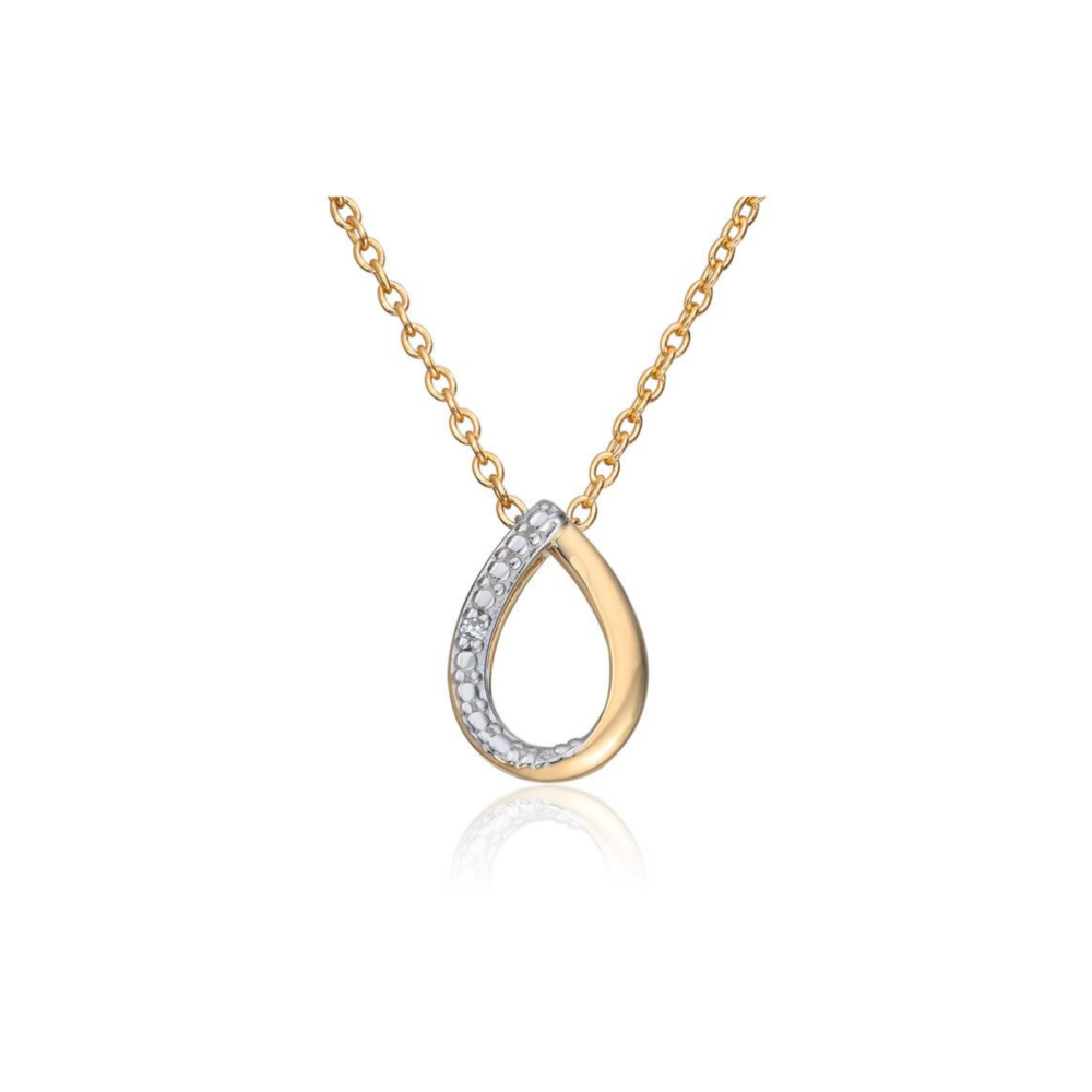 Anheng i 14k gult gull med 0,003ct WSI diamanter