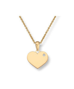 Hjerteanheng i 14k gult gull med 0,015ct WSI diamant