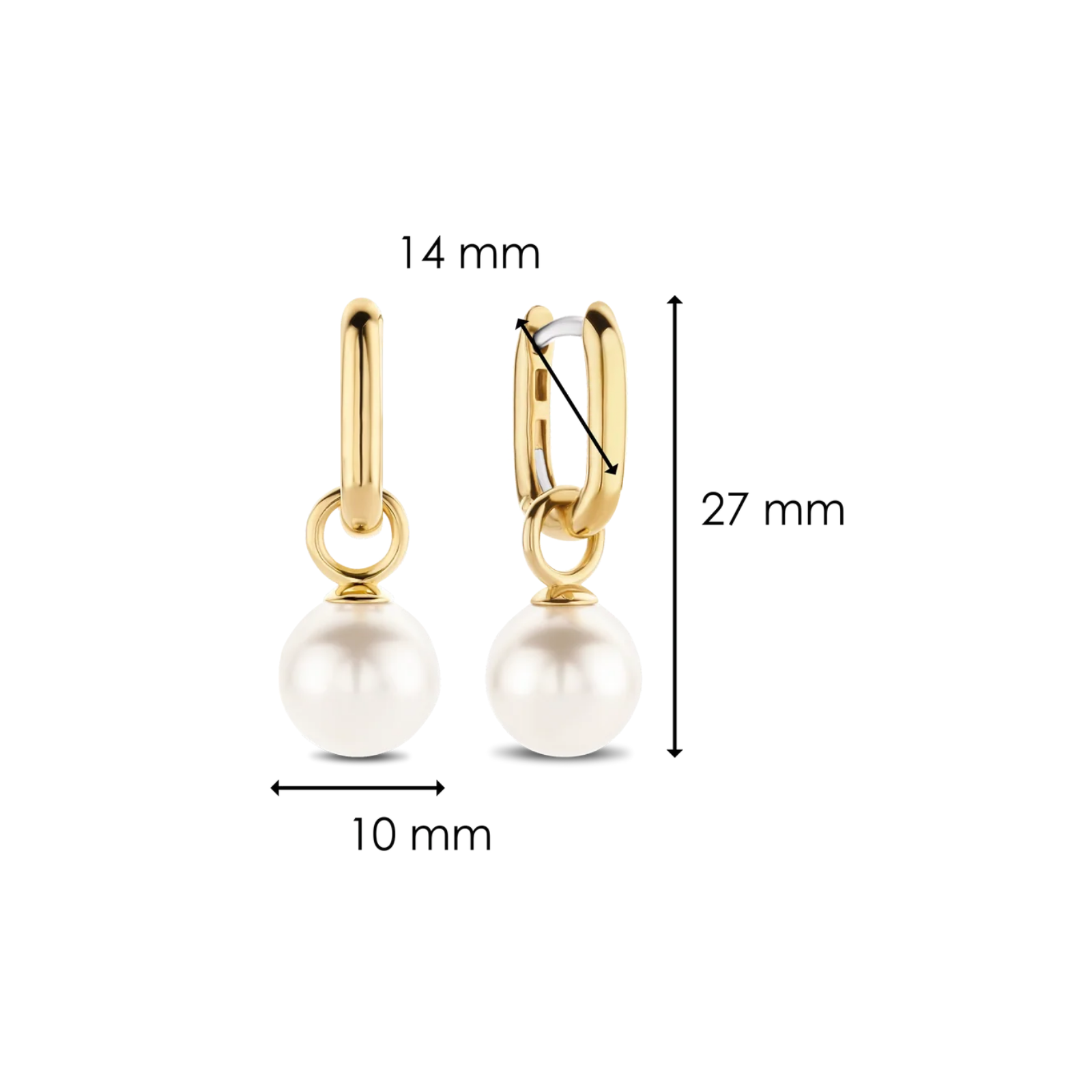 Øreringer med hvite perler - Bilde 3