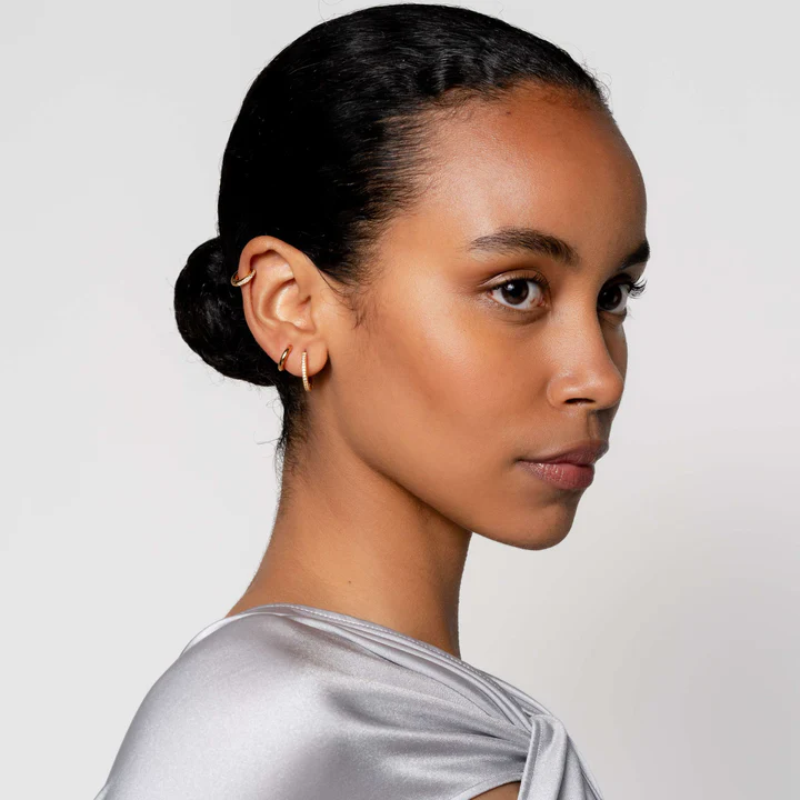 Medium Hoops i forgylt sølv - Bilde 3