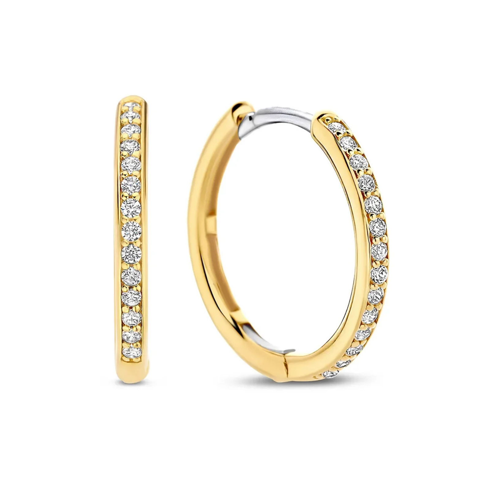 Medium Hoops i forgylt sølv