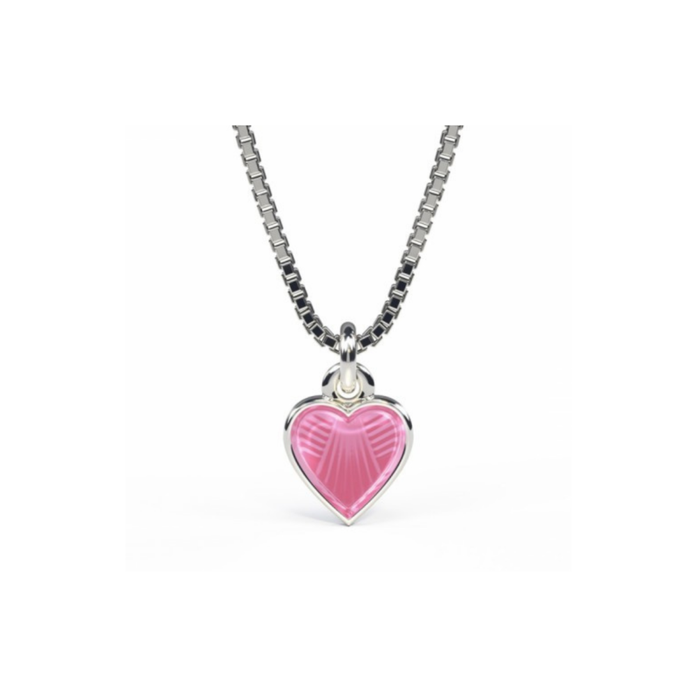 Pia & Per Rosa Hjertesmykke I Sølv
