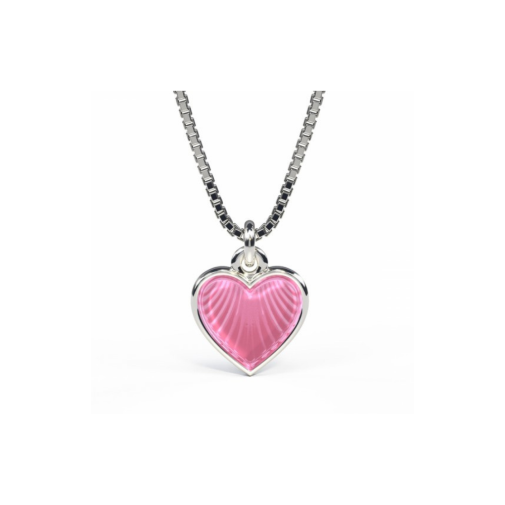 Pia & Per Rosa Hjertesmykke I Sølv