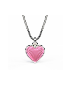 Pia & Per Rosa Hjertesmykke I Sølv