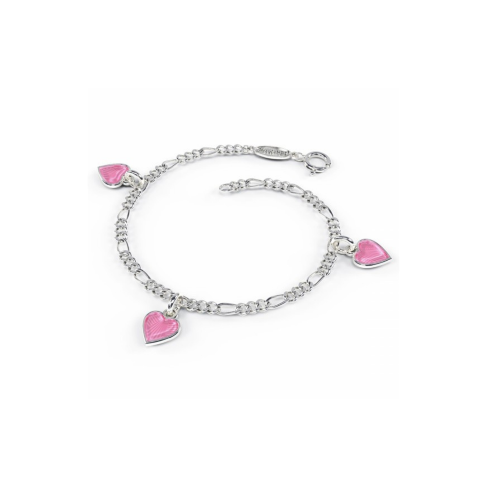 Pia & Per Rosa Charms-Armbånd I Sølv