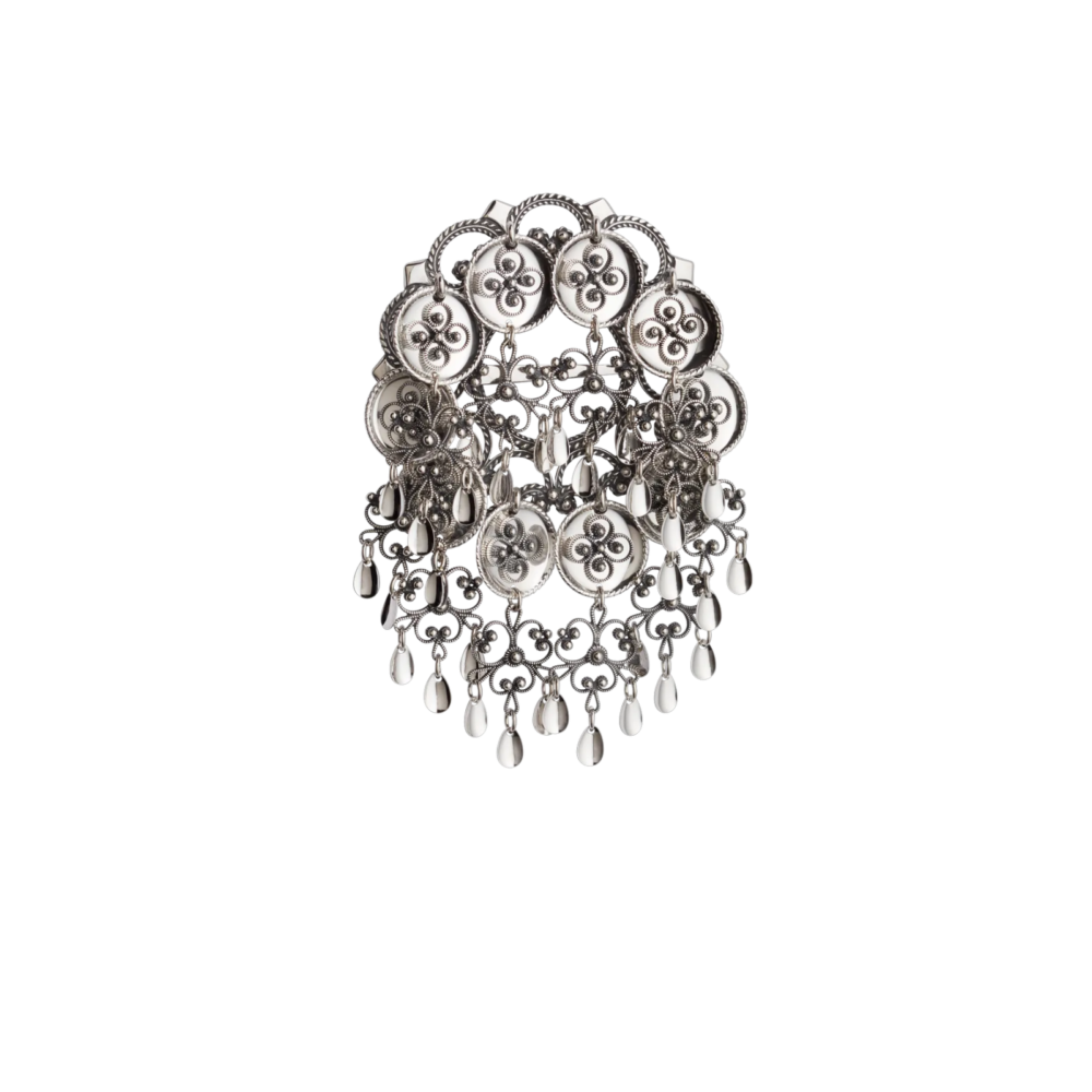 Sølje Rogaland med filigranlauv, Oksidert 66x105 mm