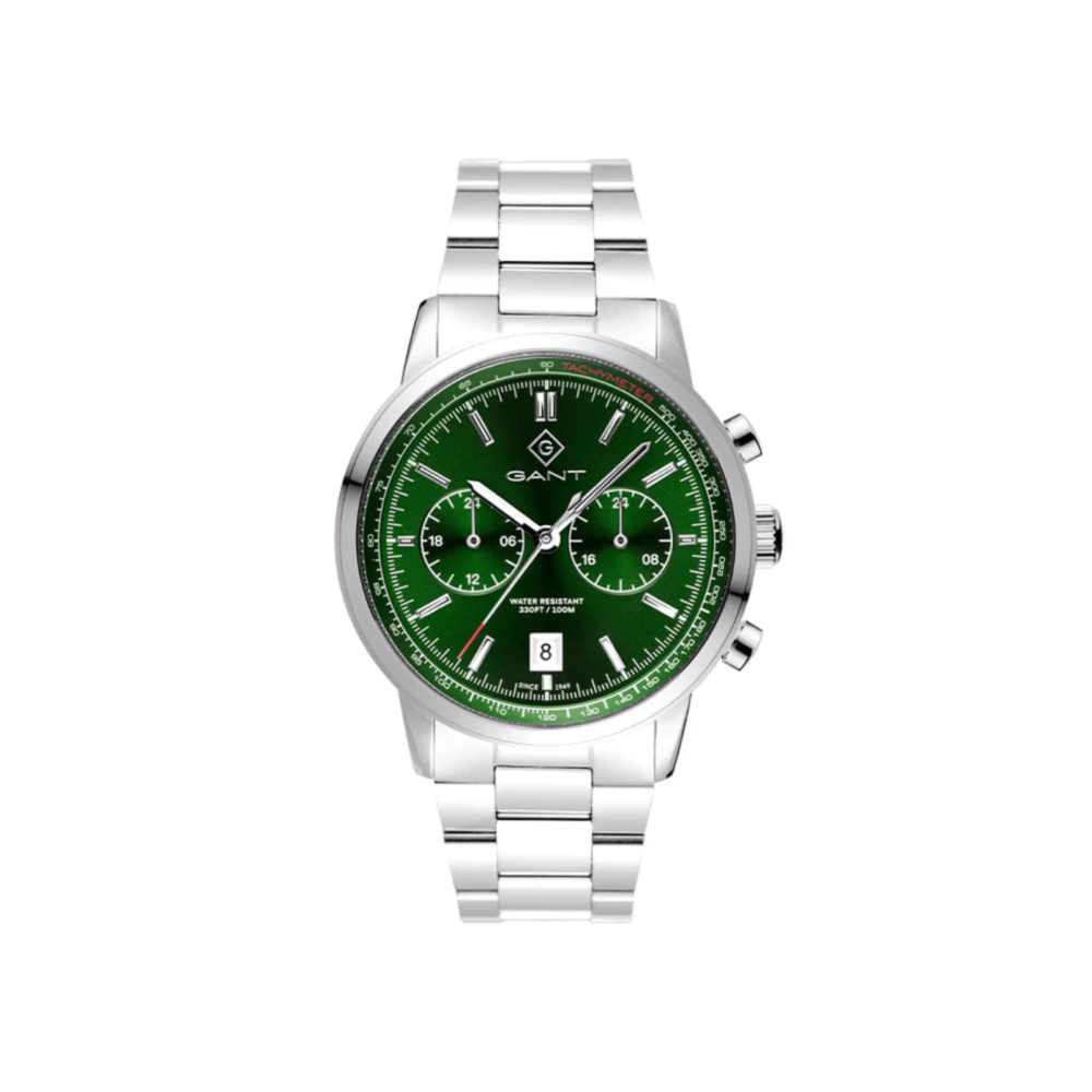 Bergamo Dual Time Stål / Grønn 42mm