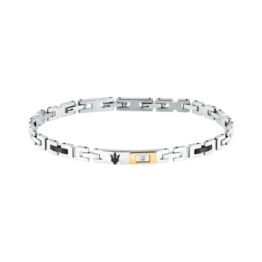 MASERATI DIAMONDS BRACELET SS YG BLACK