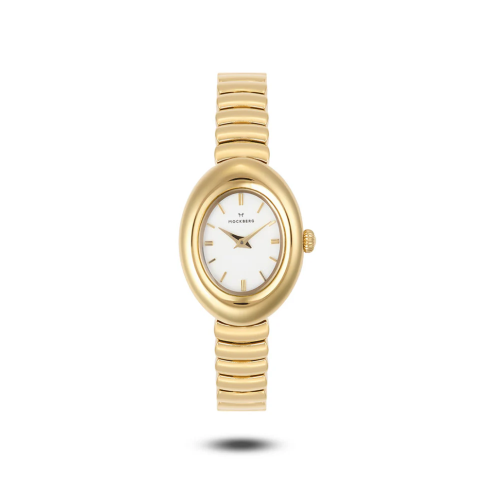 Belle Oval Gullfarget / Hvit 23x31