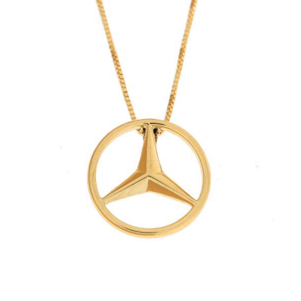 Anheng Mercedes stjerne gult gull