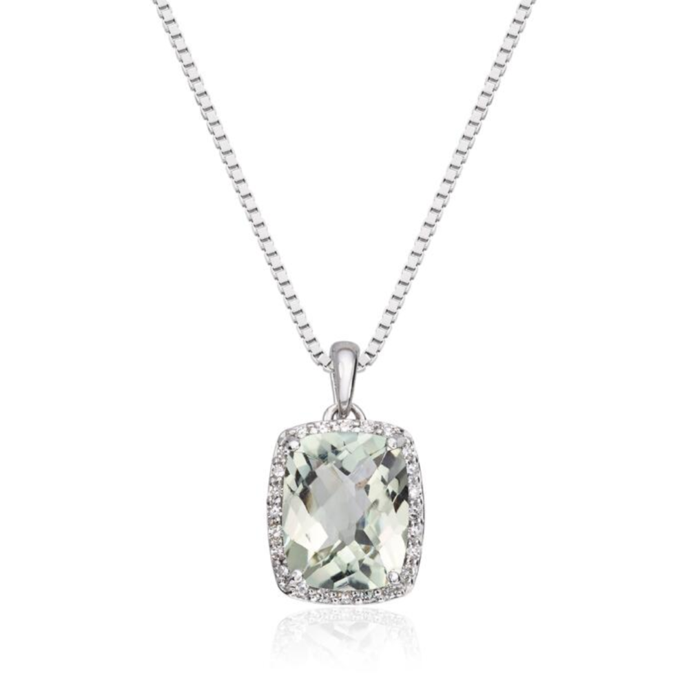 Anheng Mint Quartz 0,09ct WSI hvitt gull