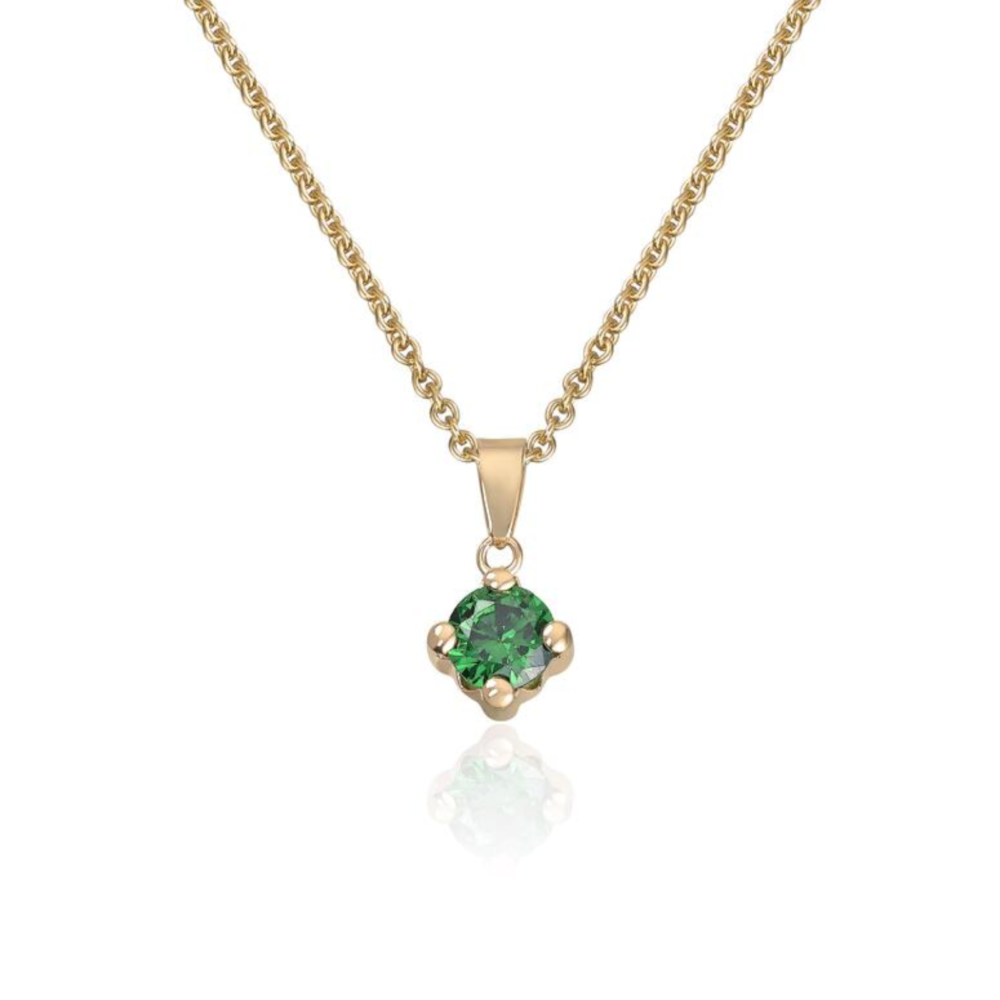 Anheng Smaragdfarget zirkon 14K gult gull
