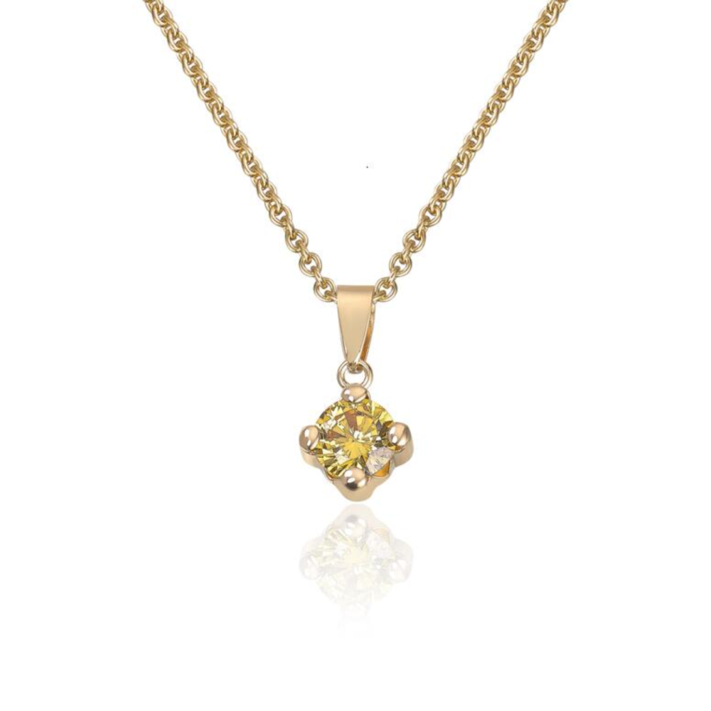 Anheng Citrinfarget zirkon 14K gult gull