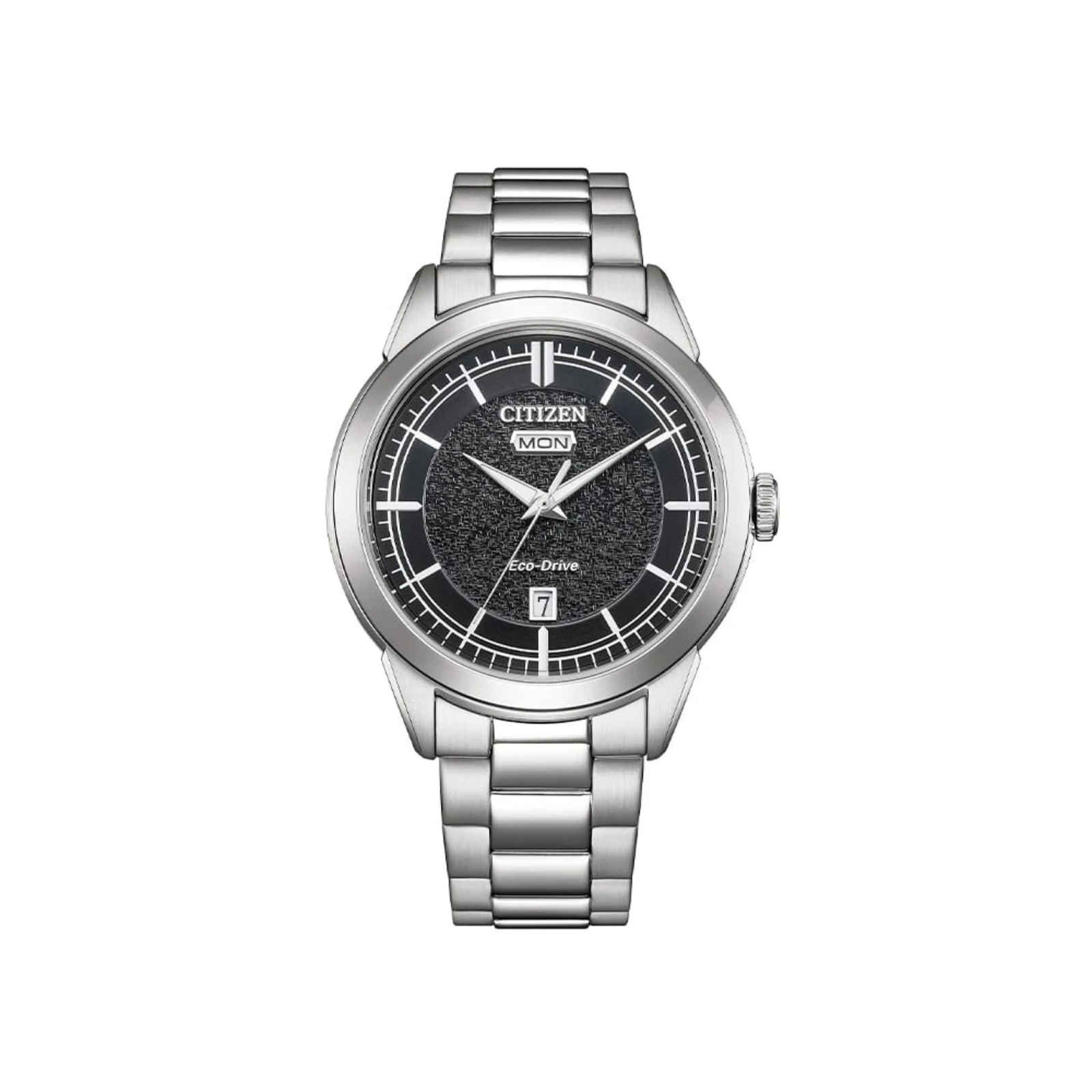 Elegance herreklokke i stål med sort skive (40,5 mm)