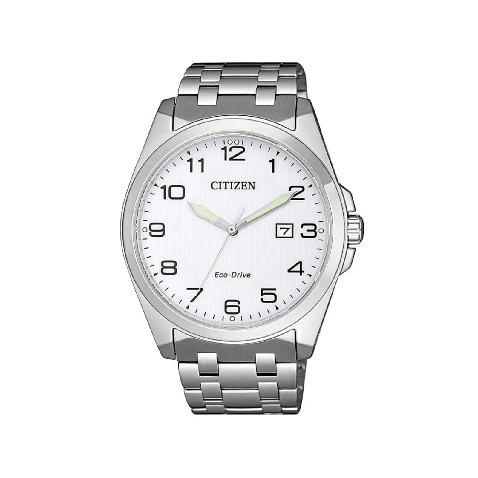 Eco-Drive herreklokke i stål med hvit skive (41mm)