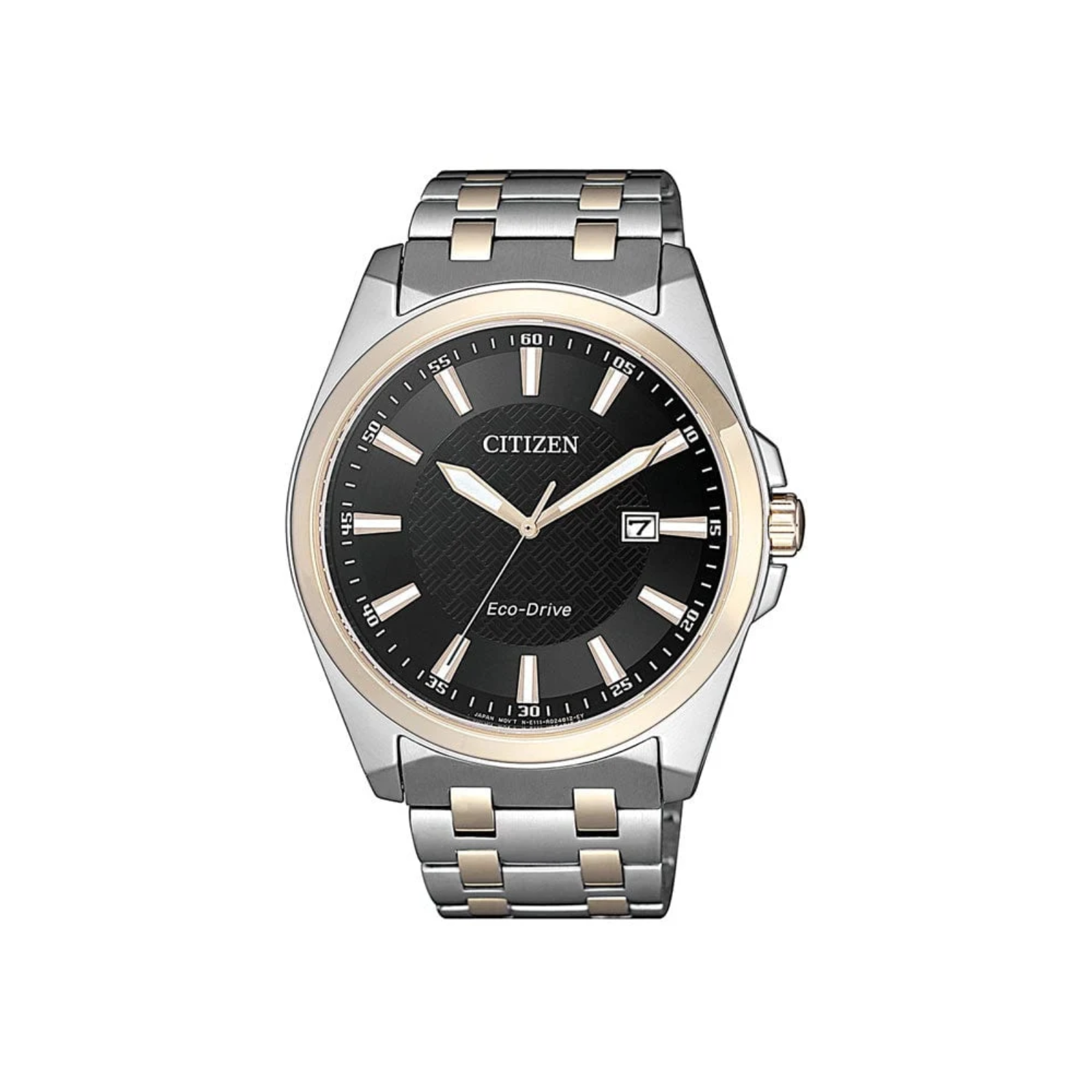 Eco-Drive herreklokke i tofarget stål med sort skive (41mm)