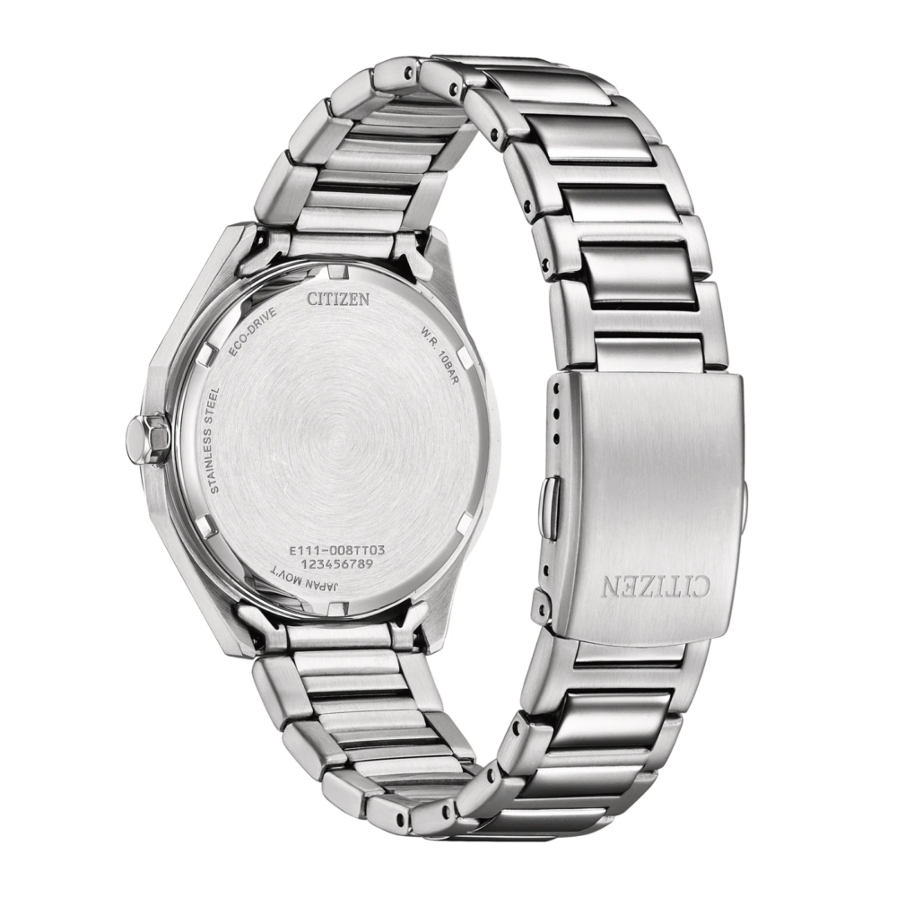 Platform Eco-Drive klokke i stål med blå skive (38mm) - Bilde 2