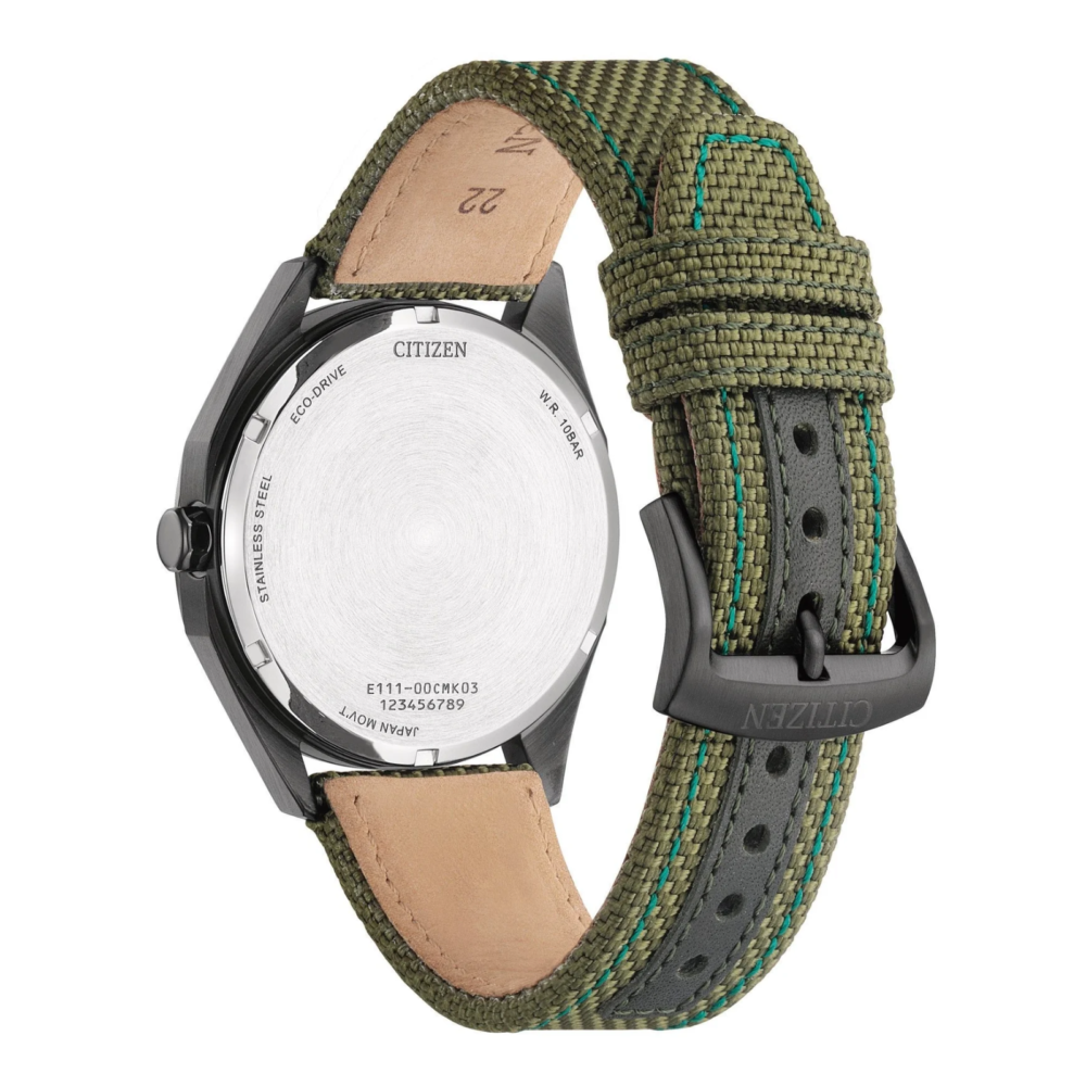 Eco-Drive herreklokke med grønn rem (41mm) - Bilde 2