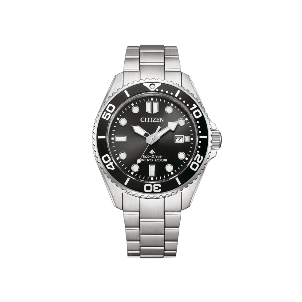 Promaster Sea Eco-Drive herreklokke i stål med sort skive (40,5mm)