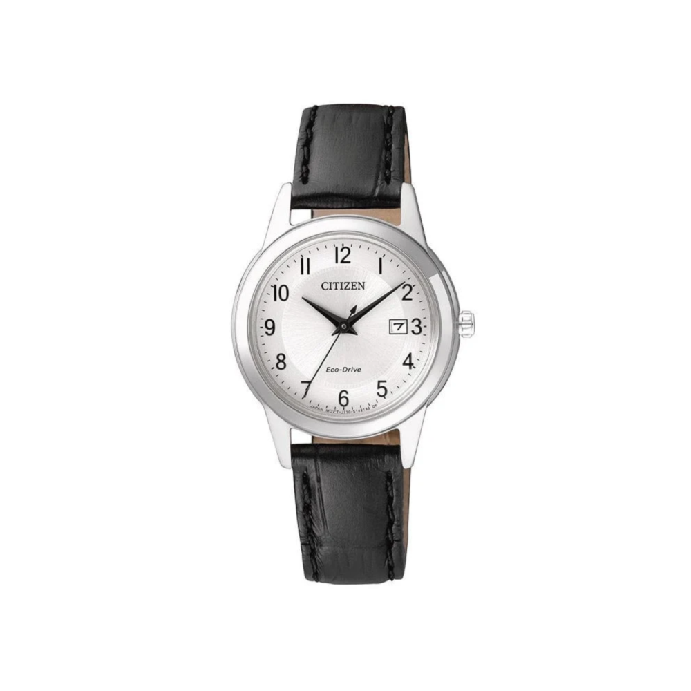 Eco-Drive dameklokke med sort rem (29,5mm)