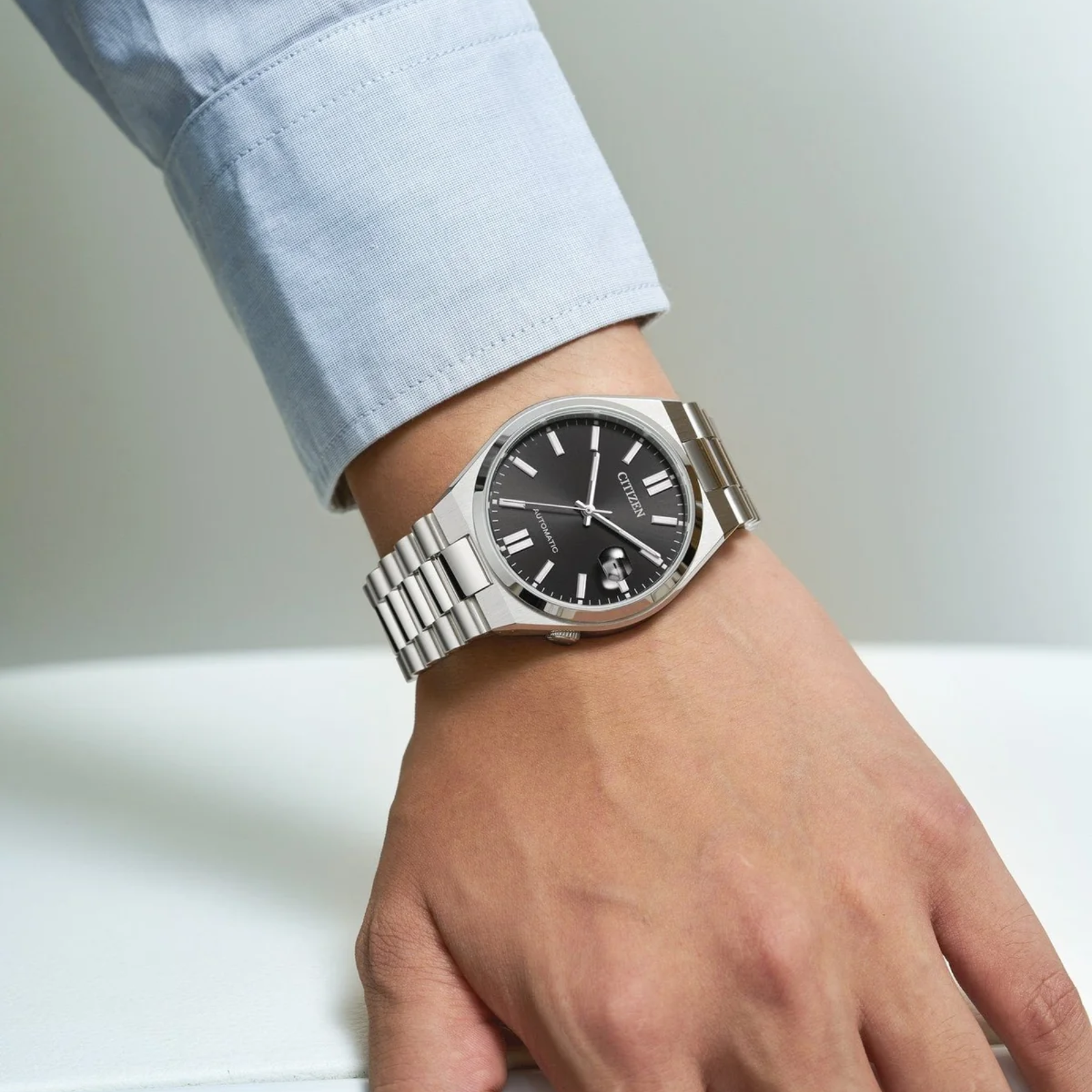 Tsuyosa Automatic herreklokke i stål med sort skive (40mm) - Bilde 2