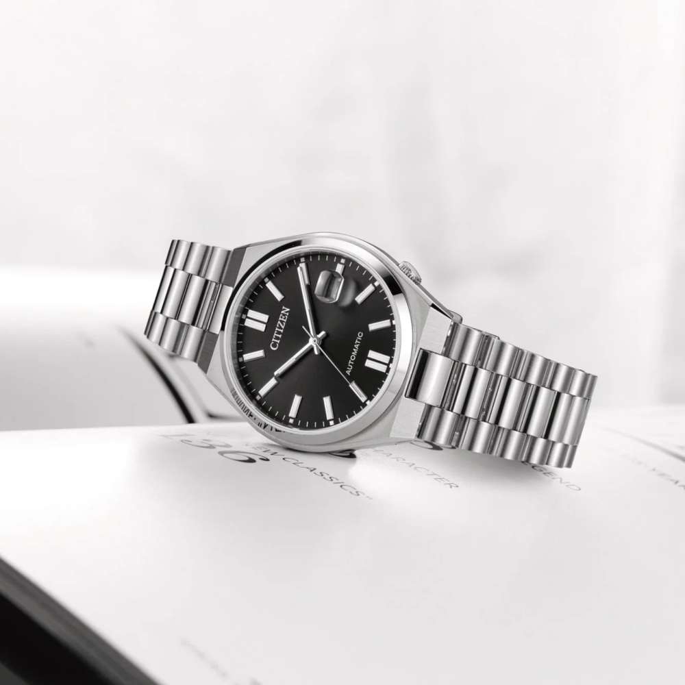 Tsuyosa Automatic herreklokke i stål med sort skive (40mm) - Bilde 3