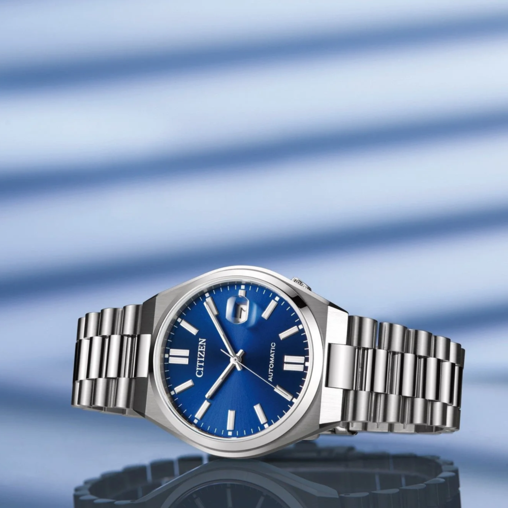 Tsuyosa Automatic herreklokke i stål med blå skive (40mm) - Bilde 3
