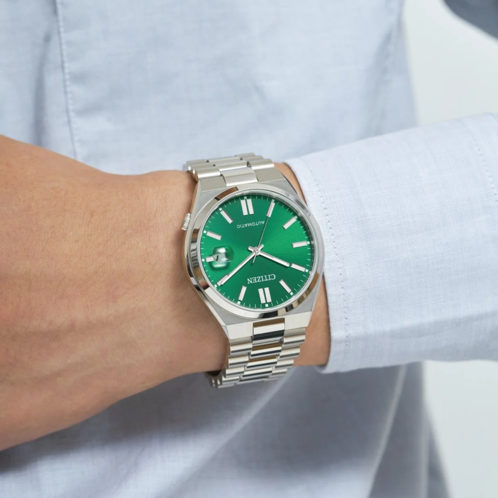 Tsuyosa Automatic herreklokke i stål med grønn urskive (40mm) - Bilde 2