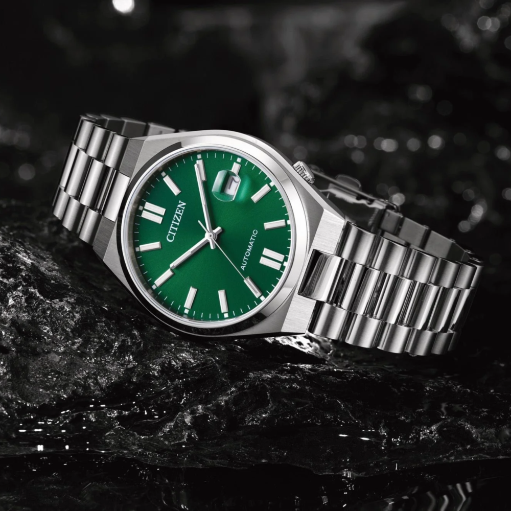 Tsuyosa Automatic herreklokke i stål med grønn urskive (40mm) - Bilde 3
