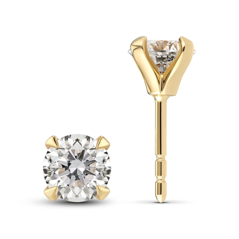 Earrings Venice Solitaire - 14k yellow gold 0,50ct TW G-H VS lab-grown diamonds - Bilde 2