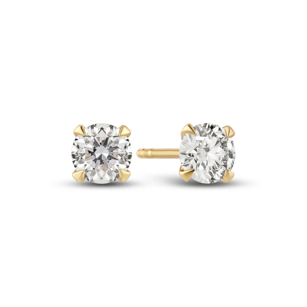 Earrings Venice Solitaire - 14k yellow gold 0,22ct TW G-H VS lab-grown diamonds