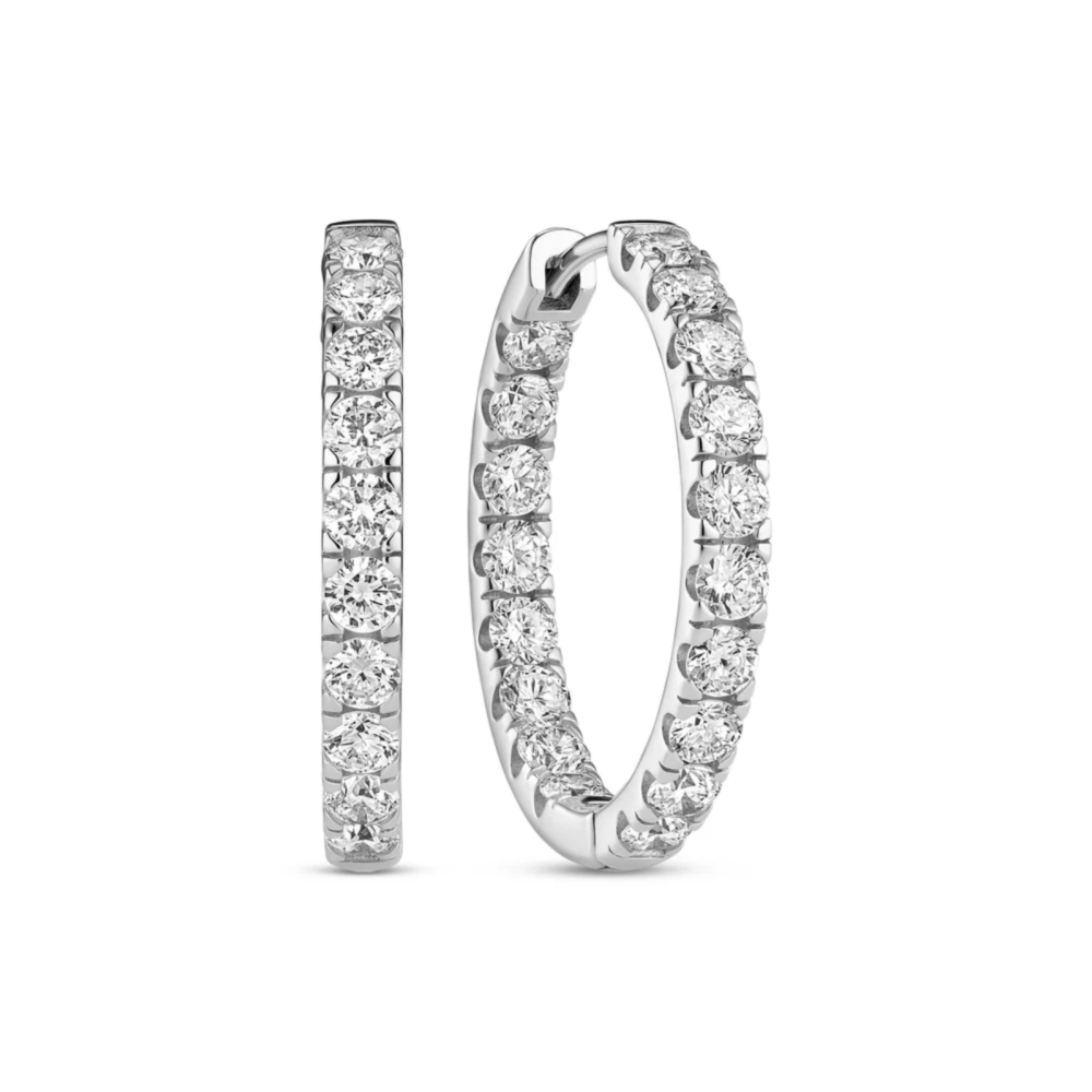 Earrings Alba Eternity - 14k white gold 2.16 ct TW G-H VS lab-grown diamonds