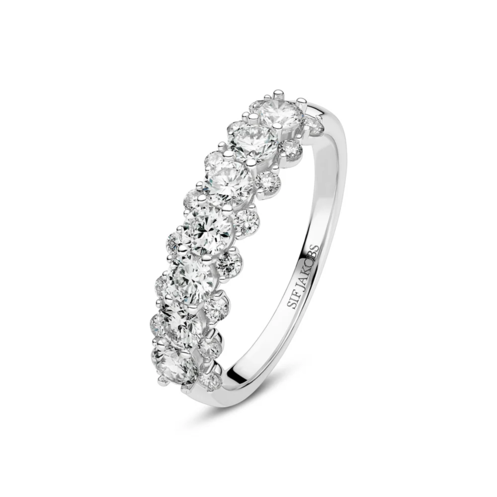 Ring fior - 14k white gold 1.22 ct TW G-H VS lab-grown diamonds