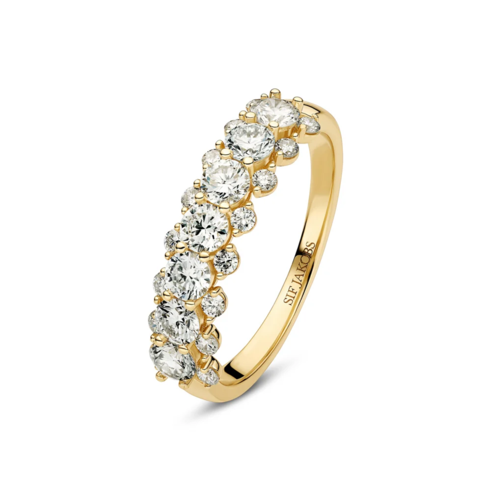 Ring fior - 14k yellow gold or white gold 1.22 ct TW G-H VS lab-grown diamonds
