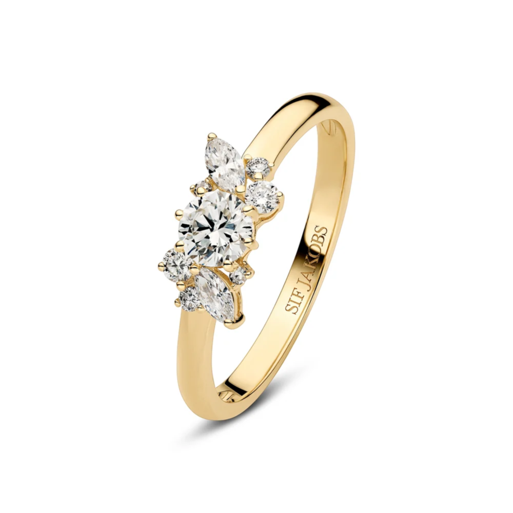 Ring Lovere - 14k yellow gold 0.58 ct TW G-H VS lab-grown diamonds