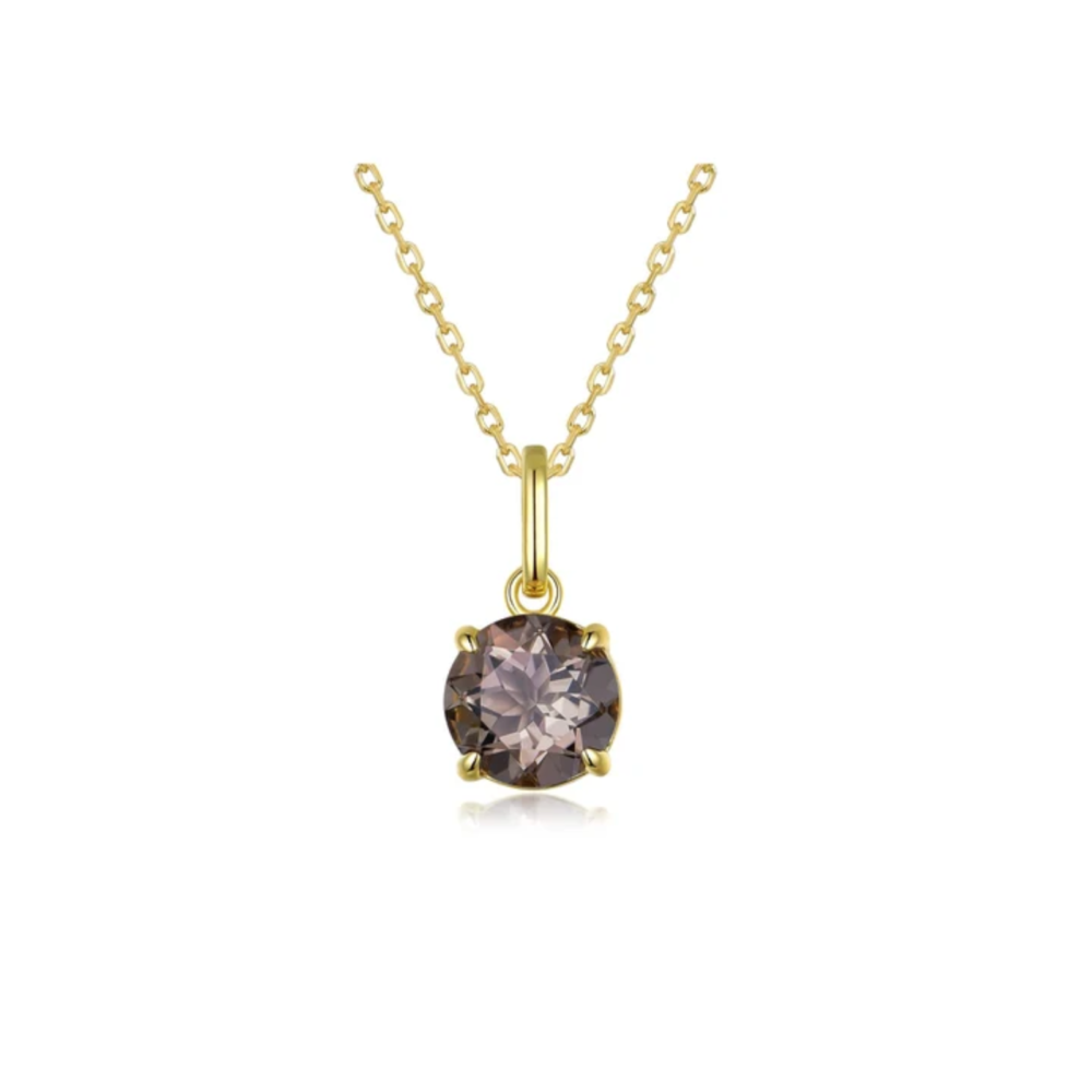 Selene Prong anheng forgylt - Smokey Quartz