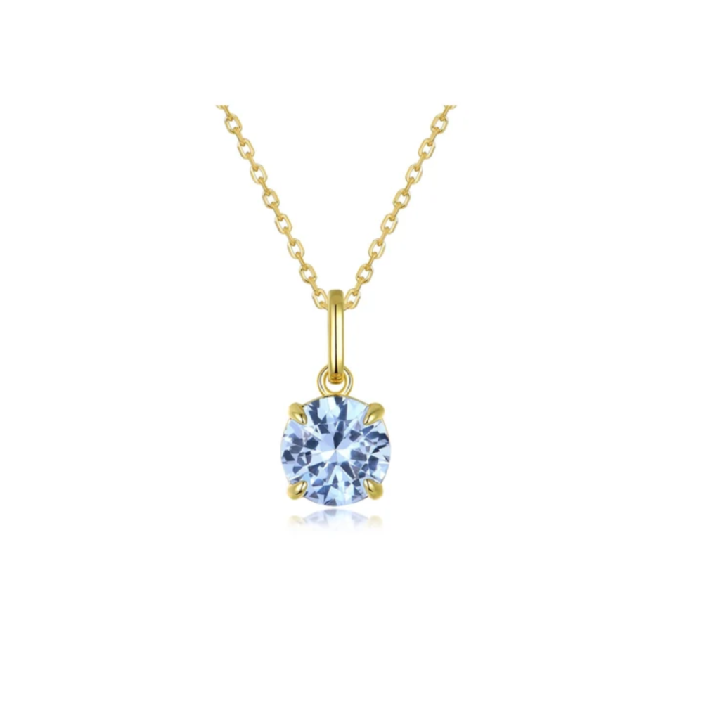 Selene Prong anheng forgylt - Blue CZ