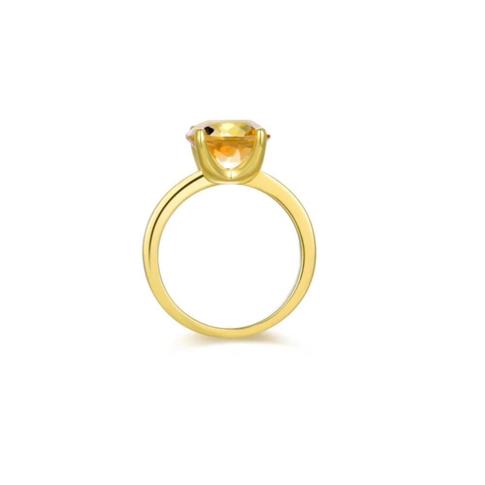 Selene Prong Ring Gold - Citrine - Bilde 2