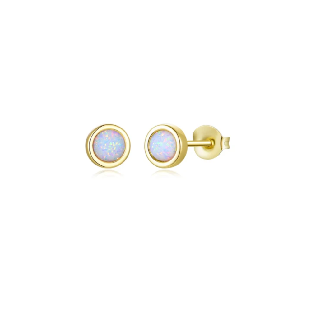 Selene Studs øredobber forgylt - Opal