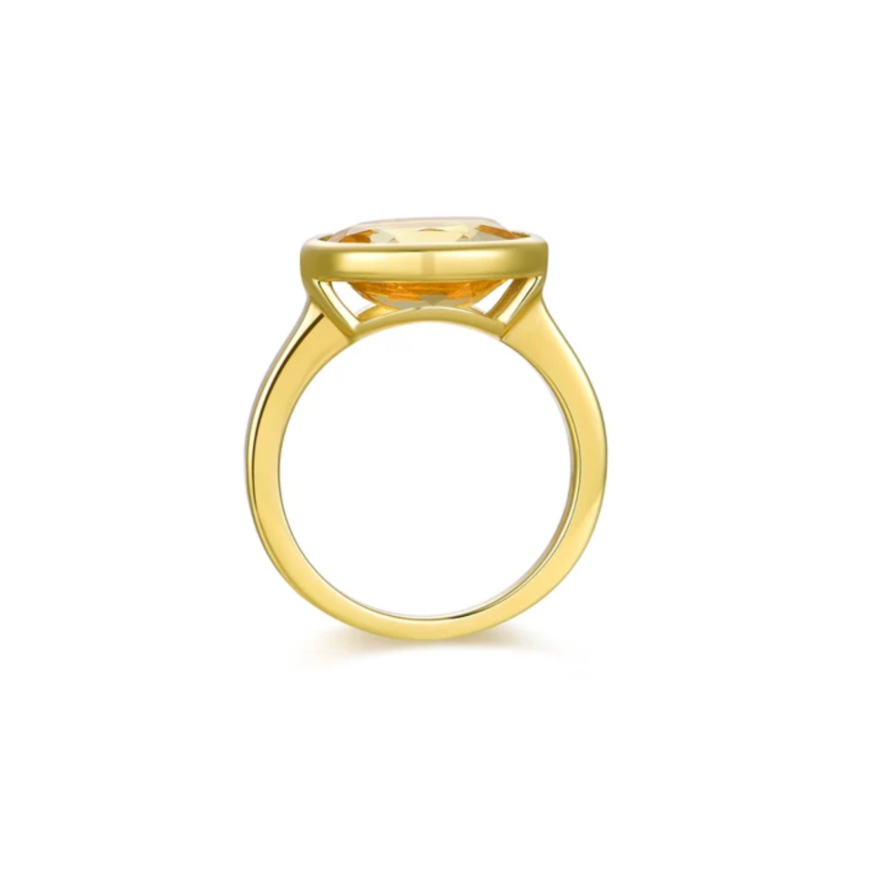 Selene Bezel Solitaire Ring Gold - Citrine - Bilde 2