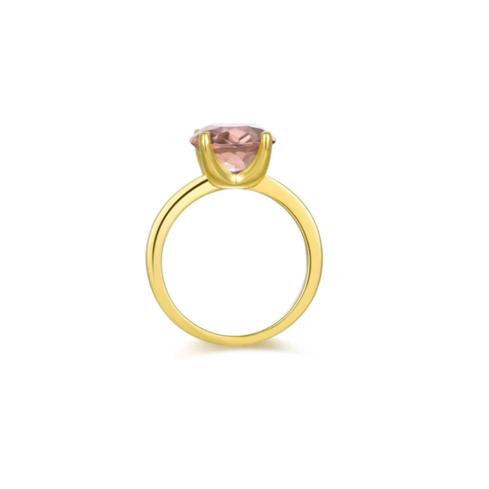 Selene Prong Ring Gold - Morganite CZ - Bilde 2