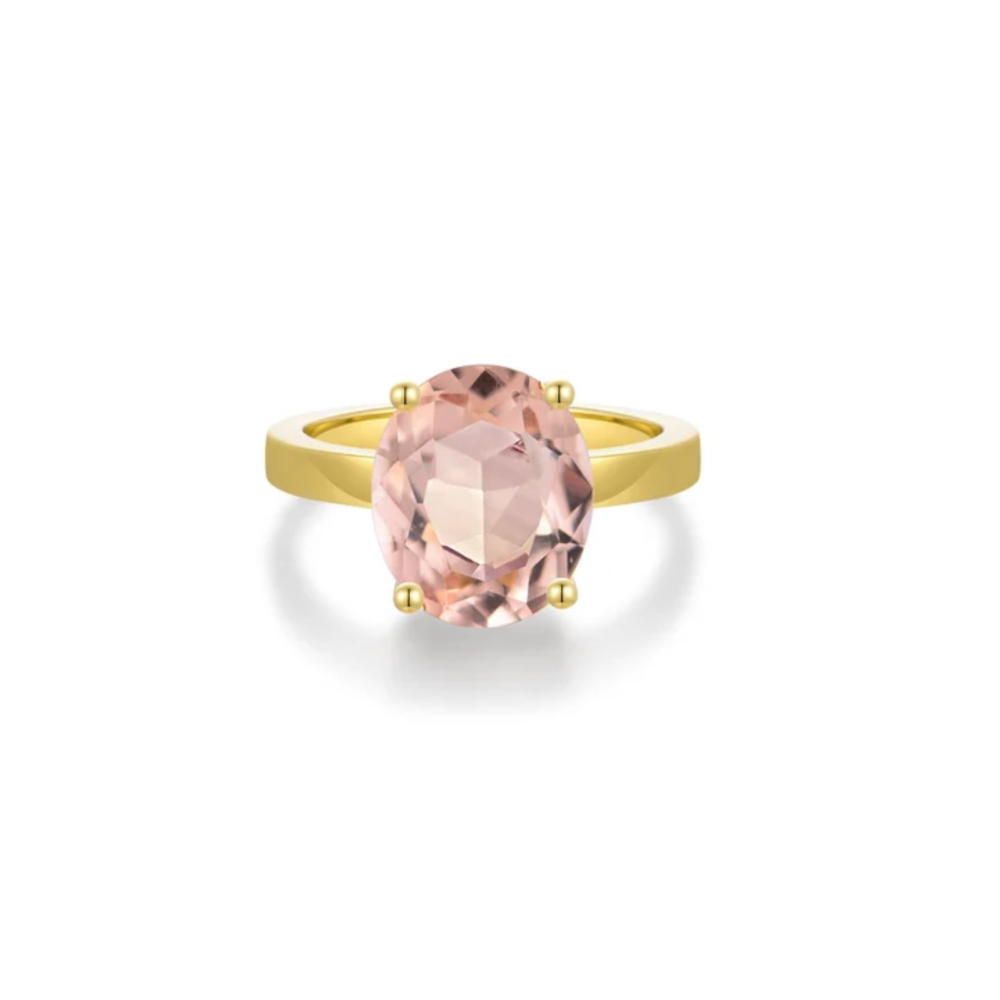 Selene Prong Ring Gold - Morganite CZ