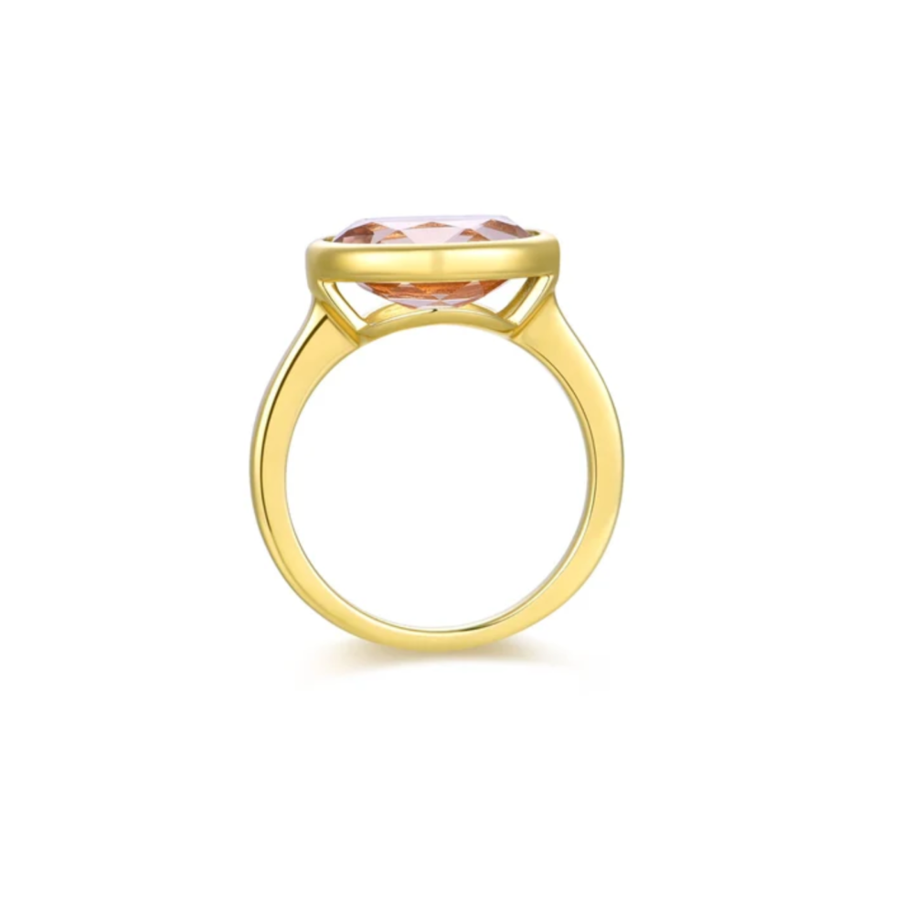 Selene Bezel Solitaire Ring Gold - Morganite CZ - Bilde 2